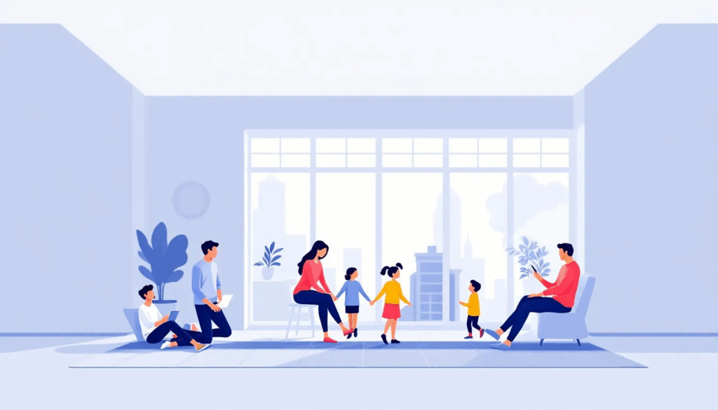 A family enjoying a safe home environment with secure windows.